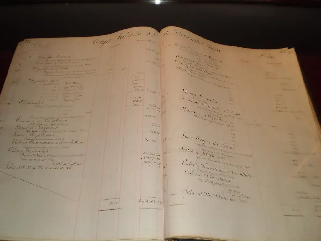 An open account book with handwritten entries